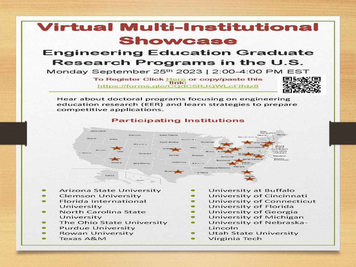 Virtual Open House for Engineering Education Research Programs - September 25th, 2pm-4pm Eastern.