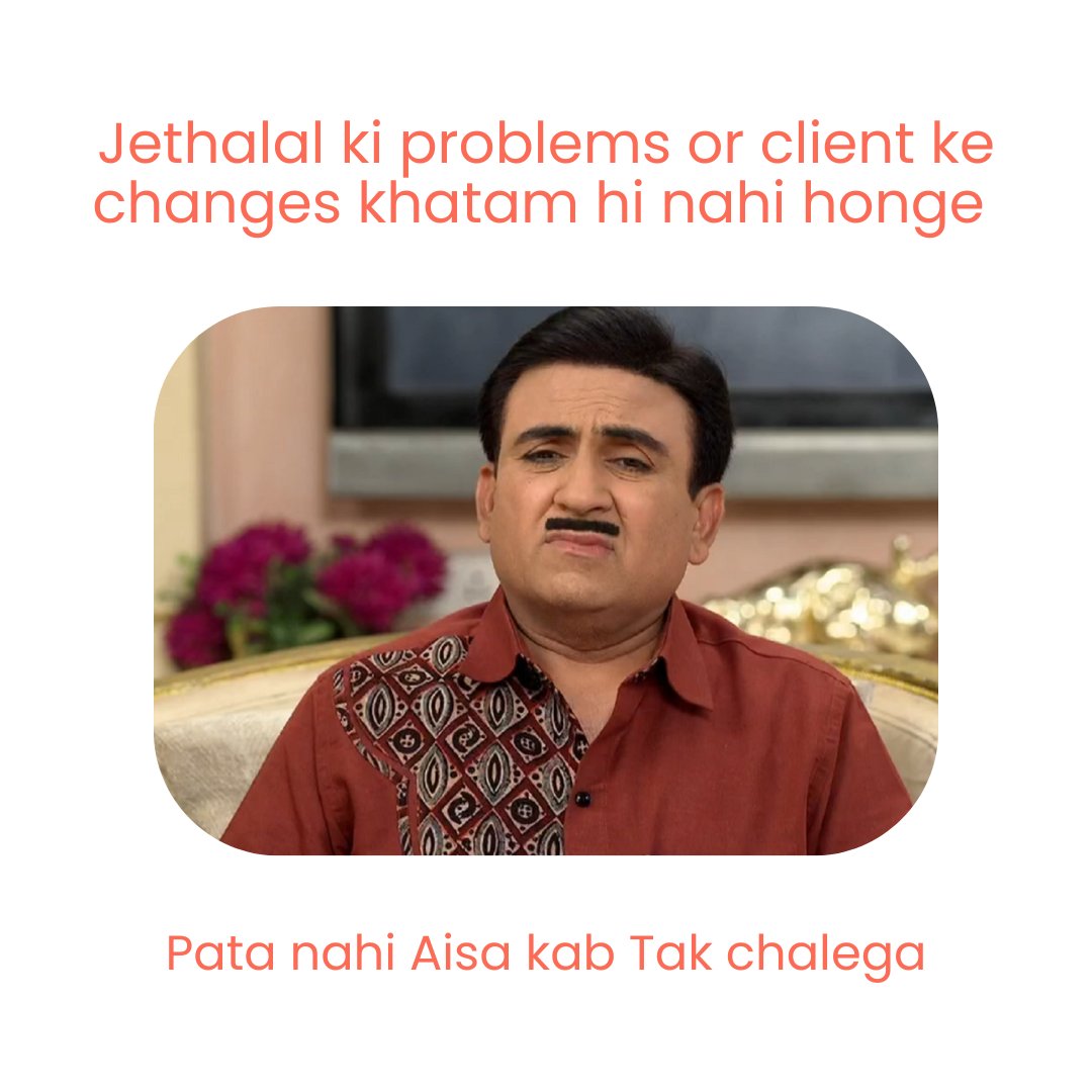When client changes never seem to end! 😔 Jethalal's problems resonate with all of us in the business world. If you can feel the same then leave 'US' in the comments below 👇 #socialmediamarketing #buzzup #vadodara #linkedinmarketing