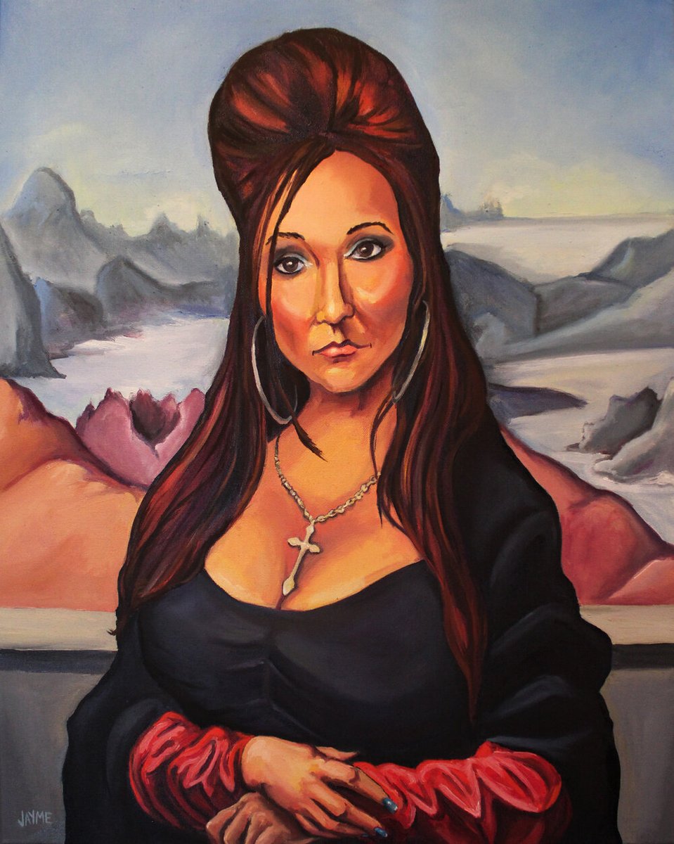 ghostofjayme's tweet photo. Three years ago today I peaked artistically with this #painting of Snooki from #TheJerseyShore @snooki https://t.co/n6omfbgznb
