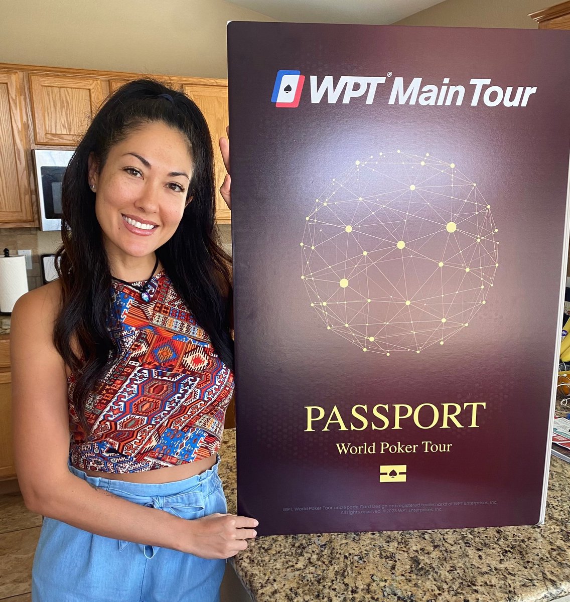 Oh heyyy!😍 Got my <a href="/WPT/">World Poker Tour</a> Passport!🙌 Did you get yours??😃 I’ll be heading to WPT World Championship at Wynn Las Vegas in December!🤩🙌 See you there!💃🏻✨ 
#WPT #wptpassport #wptworldchampionship #wynnlasvegas
