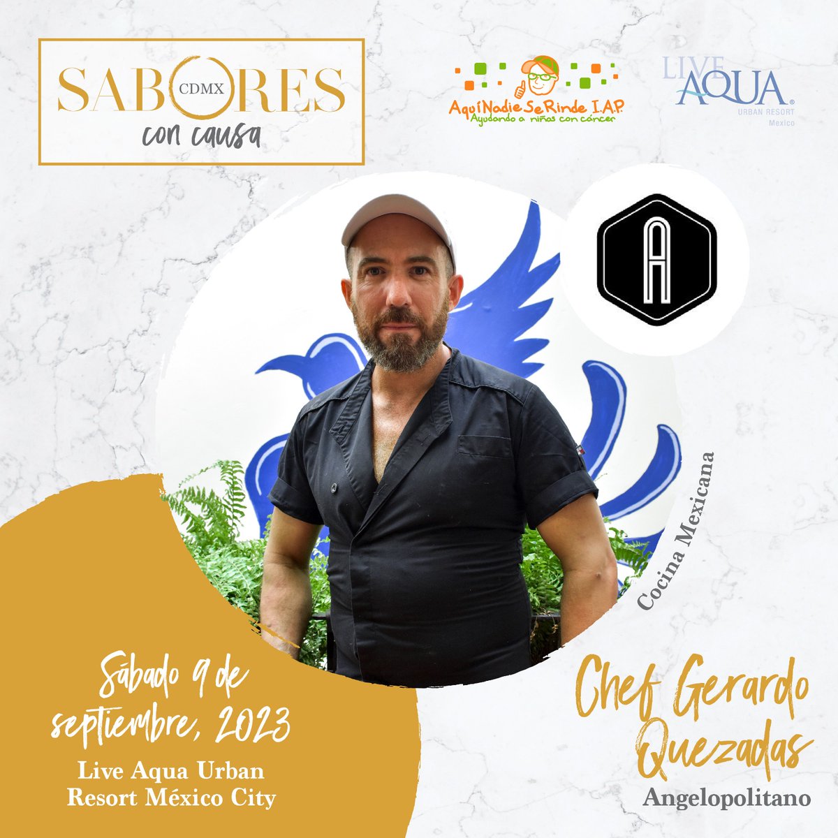 @angelopolitanocdmx y su @chefquezadas_oficial se suman a la XI edición de Sabores Con Causa CDMX el evento culinario altruista más importante de nuestro país. Sus deliciosos platillos consentirán a los comensales y alegrarán el corazón de las niñas y niños con cáncer. ¡Súmate!