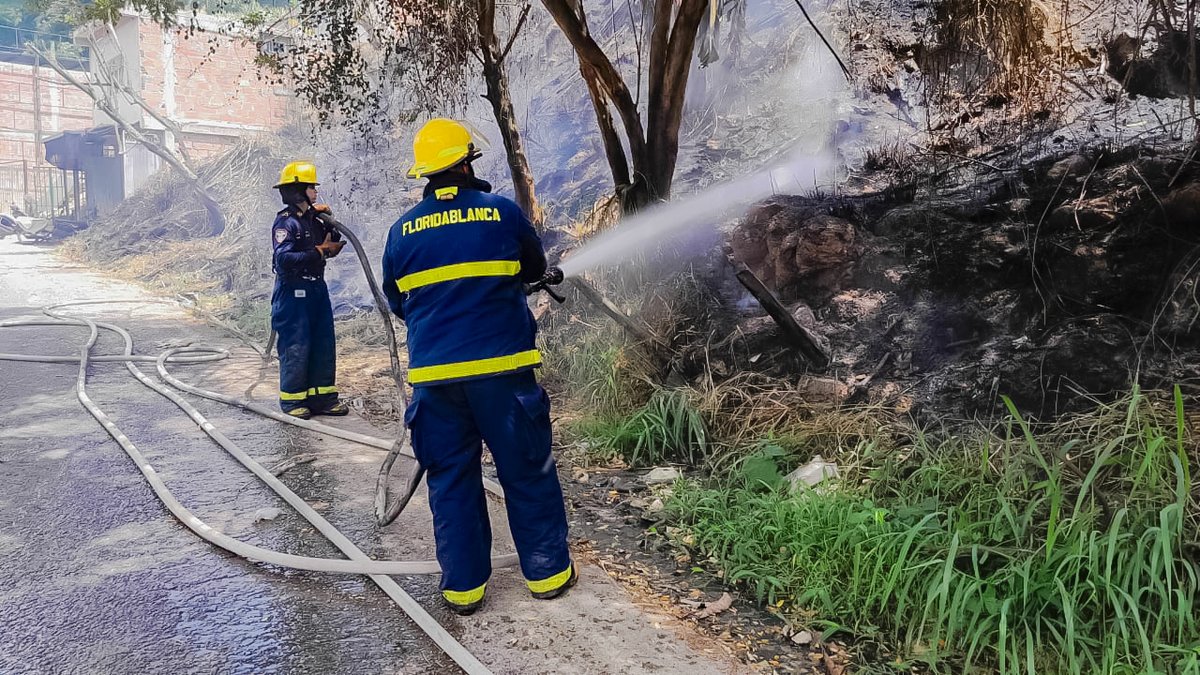floridabomberos's tweet photo. Con #reacción oportuna, #unidadesbomberiles del #CBVF controlaron el #incendio en #coberturavegetal sobre la #transversal #oriental, cerca al #barrio #ElCarmen de #Floridablanca.

La #deflagración consumió cerca de 1500 mts.² de #vegetación, sin afectar a las #viviendas aledañas. https://t.co/HhdC4ui8Eq