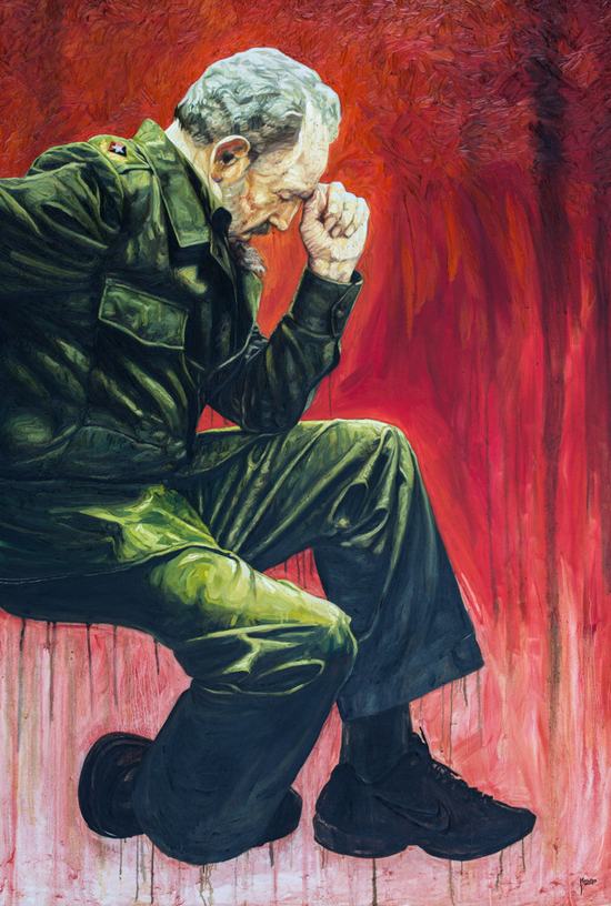 🎨Pintura titulada "Meditación" del autor Eduardo Méndez Navarro, que pertenece a la exposición colectiva "Guerrillero del tiempo", inspirada en imágenes legendarias del líder histórico de la Revolución Cubana en homenaje a su 89 cumpleaños.

👉bit.ly/2NBA0Md #FidelVive