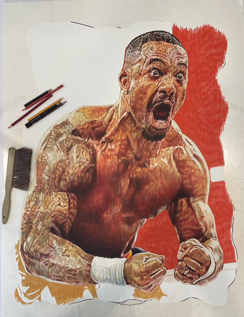 mattyglove's tweet photo. Today’s progress on WWE Superstar Montez Ford in colored pencil…
Coming together..
Glove
https://t.co/2GwZnbRd0E https://t.co/jwh1w8q9cz