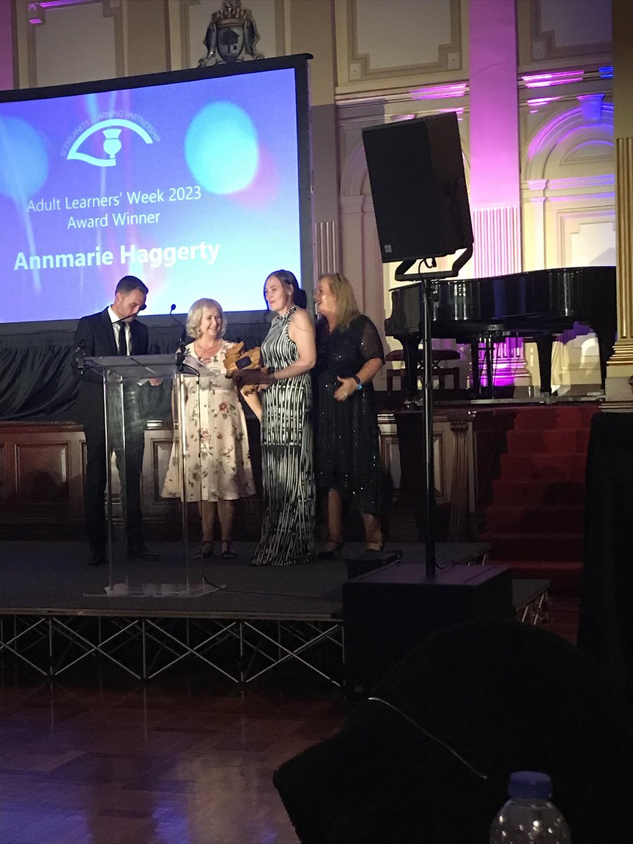 IsobelSinclair9's tweet photo. So proud of our learner Annmarie Haggarty who won an Adult Learning Award at Scotland's Learning Partnership @RenCouncil https://t.co/wl9NEIaA9Y
