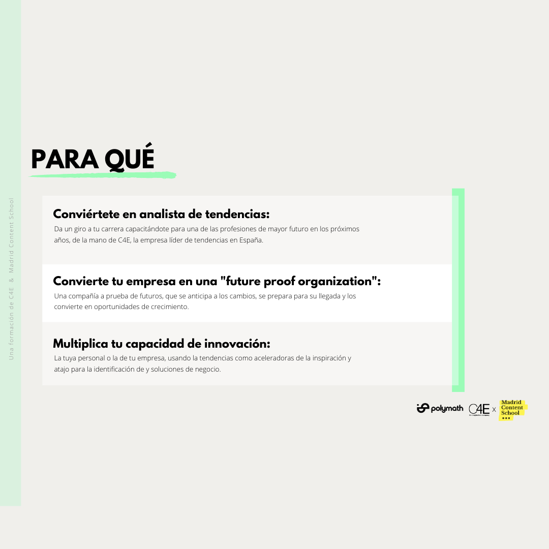 PolymathMx's tweet photo. Te invitamos al curso TRENDvolution que organizan nuestros amigos de C4E y Madrid Content School. ❤️

Impartido por colegas prospectivistas profesionales.

Sesiones online que s puede seguir de manera asincrónica.😍

¡Ahí nos vemos! 🌍 🇪🇸

#Change #StrategicForesight #Polymath https://t.co/NdAPgy98i1