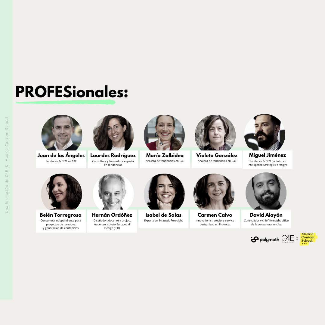 PolymathMx's tweet photo. Te invitamos al curso TRENDvolution que organizan nuestros amigos de C4E y Madrid Content School. ❤️

Impartido por colegas prospectivistas profesionales.

Sesiones online que s puede seguir de manera asincrónica.😍

¡Ahí nos vemos! 🌍 🇪🇸

#Change #StrategicForesight #Polymath https://t.co/NdAPgy98i1
