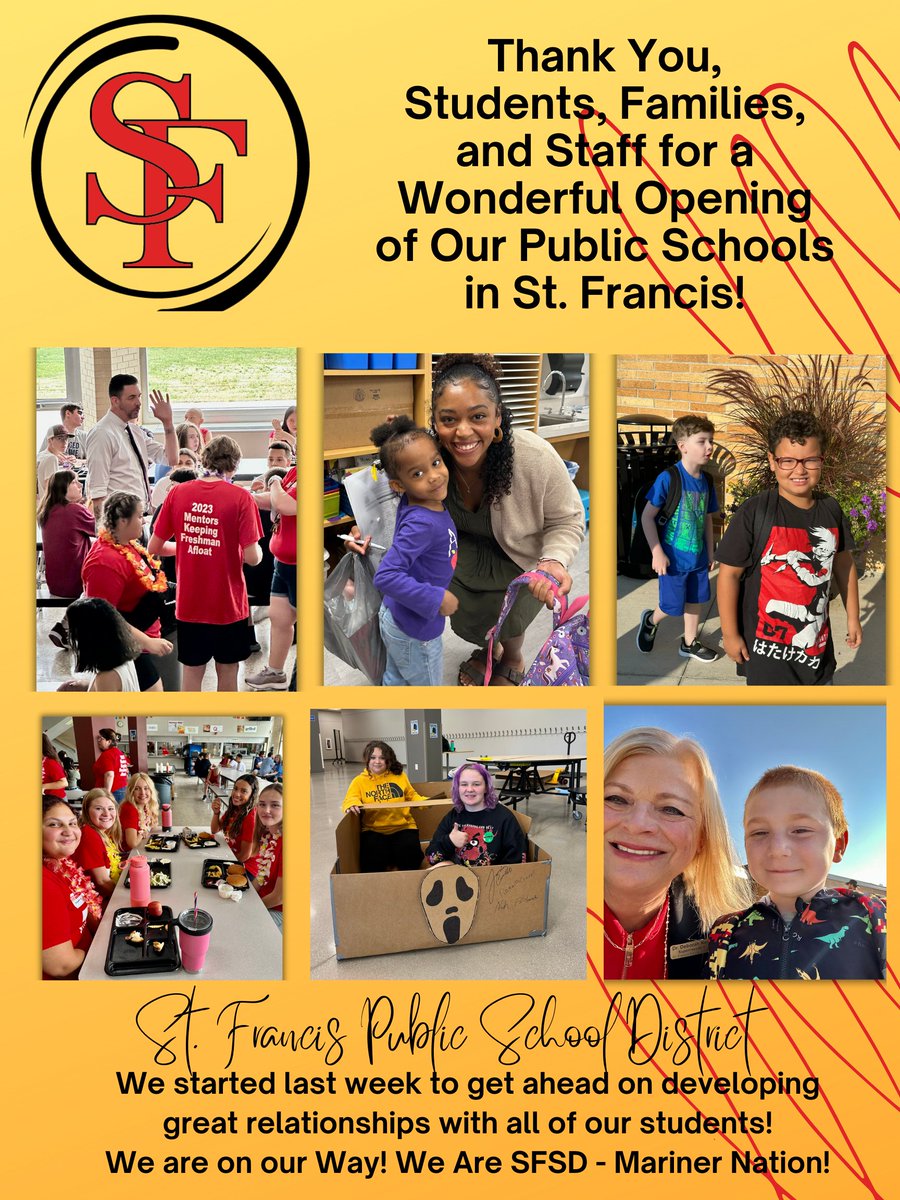 Thank you again to all of our Mariners who came back to school last week ready to embark on the best school year ever!  This year is filled with much joy, hope, and endless opportunities!  Congratulations on a successful beginning!  #MarinerNation #MarinersRise

--