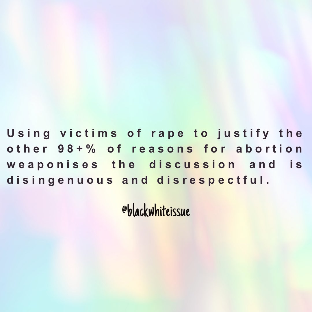 blackwhiteissue's tweet photo. If you can't defend your trash pro-abortion ideology without exploiting extremely rare (in relation to abortion statistics) and traumatic situations, you should probably pipe down. 👍🏻👍🏽 https://t.co/quyYXsytub