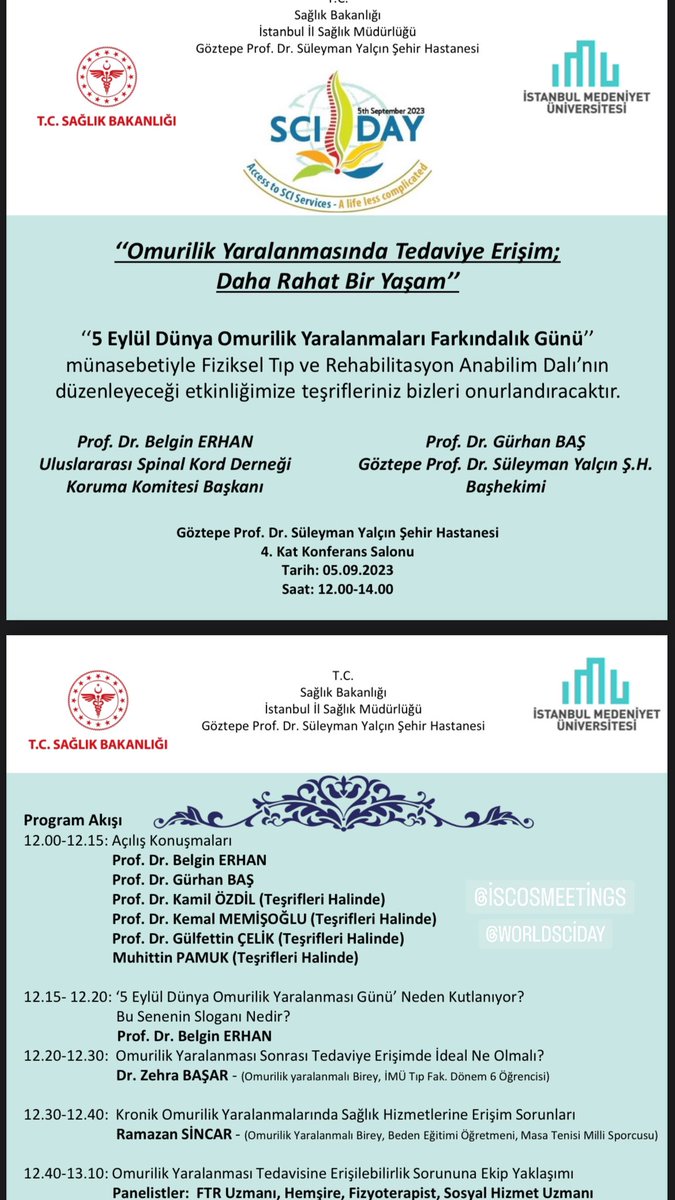 mdbelgin's tweet photo. Today is September 5th World SCI Day!
Bugün 5 Eylül Dünya Omurilik Yaralanması Günü @saglikbakanligi @ismgovtr @ISCoSmeetings @WHO @dionyssiotis @Worldsciday2021 @worldsciday https://t.co/07tGISFJVh