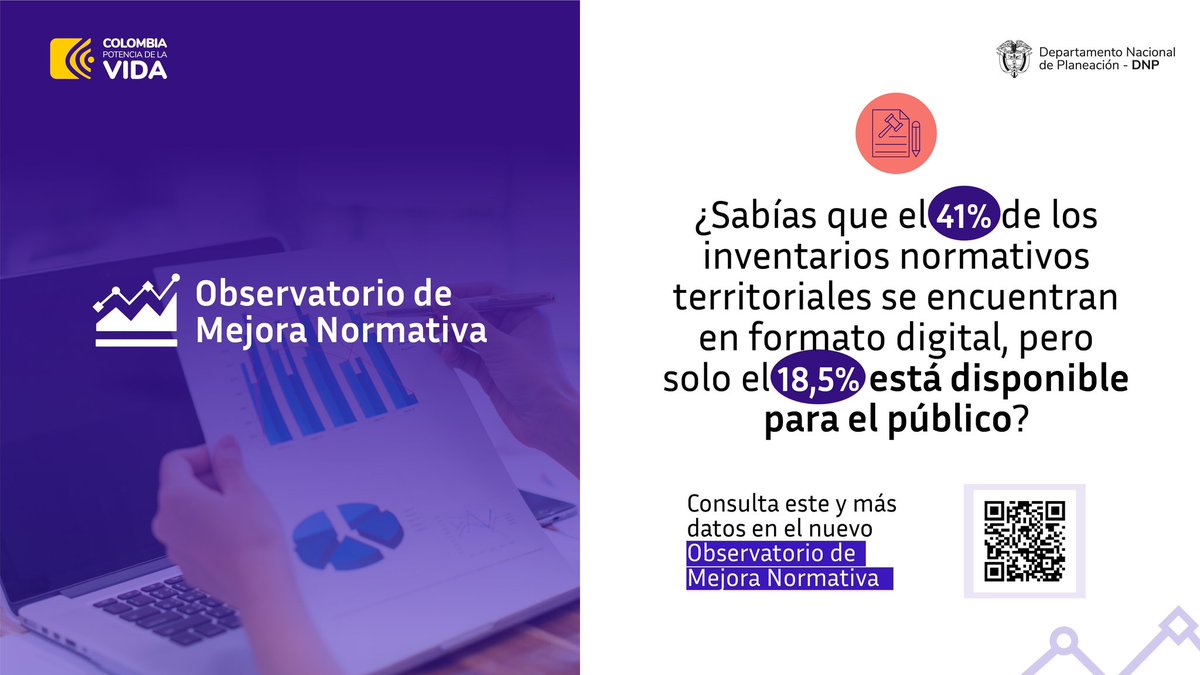 DNP_Colombia's tweet photo. 🗓️🗣️ ¡Mañana es el gran día! El #DNP presenta el Observatorio de Mejora Normativa en la @UExternado. ¿Quieres ser parte de este emocionante lanzamiento? 

Regístrate aquí ➡️ https://t.co/oIbjARGfst 🚀 https://t.co/Wc3yY3ateQ