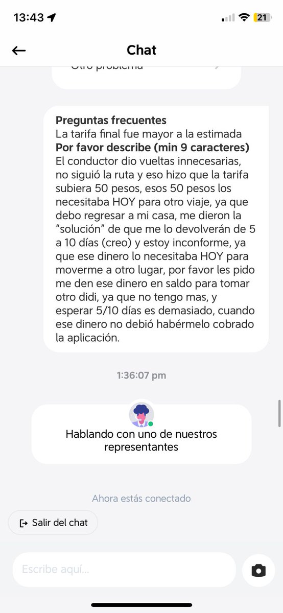 vsLUVA's tweet photo. Ahora yo, debo volver caminando a casa, sin dinero, y muy decepcionado con @DiDi_Mexico (adjunto fotos)

Al final no me devolverán los $57, ni los $50 excedentes sino $35.41 pesos.

¡GRACIAS @DiDi_Mexico! Por una increíble y excelente experiencia al usuario y al cliente. https://t.co/WHcLvQiIPs