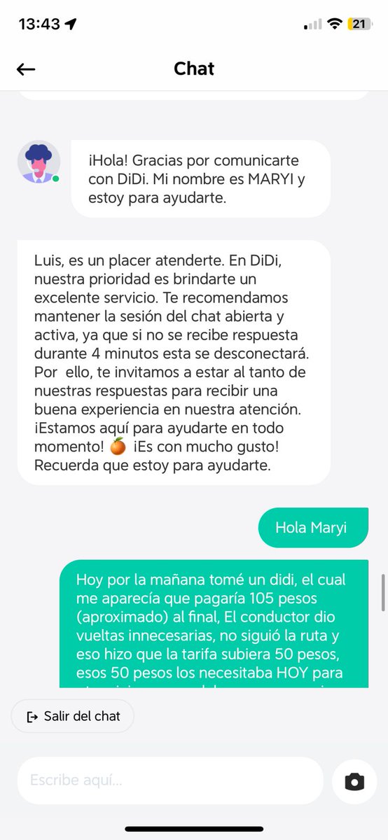 vsLUVA's tweet photo. Ahora yo, debo volver caminando a casa, sin dinero, y muy decepcionado con @DiDi_Mexico (adjunto fotos)

Al final no me devolverán los $57, ni los $50 excedentes sino $35.41 pesos.

¡GRACIAS @DiDi_Mexico! Por una increíble y excelente experiencia al usuario y al cliente. https://t.co/WHcLvQiIPs