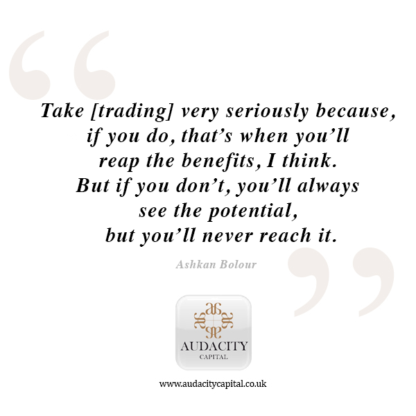 Audacitycap's tweet photo. Ashkan Bolour's insight highlights the importance of commitment in trading. Share your experiences and strategies for taking trading seriously. Let's unlock the full potential of our trading journeys together! πΌπ #ForexTrader #TradingCommitment #TakeTradingSeriously #PropFirms https://t.co/g8Jfq3EG0o