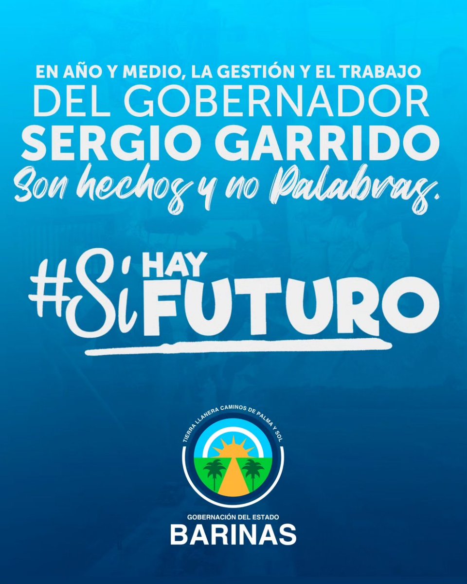 Desliza ➡️

El gobernador @sergiogarridoq ha logrado en un año y medio de gestión cumplir con las expectativas de los barineses, que lo eligieron con la esperanza de un cambio. 

 Demostrando que su trabajo es más hechos que palabras

#SíHayFuturo #Barinas