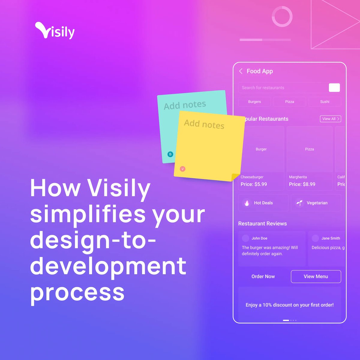 Make design-to-development a breeze with @VisilyAI! 🤝 1️⃣ Wireframing & Prototyping: Turn wireframes into clickable prototypes, no coding needed. 2️⃣ Multiple Screen Sizes: Ready for any user scenario. 3️⃣ Collaboration: Leave comments or sticky notes #ProductDesign #Wireframe