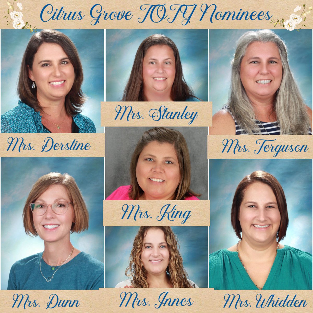 Join us all in congratulating our TOTY nominees <a href="/CitrusGrove_VCS/">Citrus Grove Elementary, Deland FL</a>! These amazing educators were nominated by fellow Eagles,  we are all fortunate to work alongside each of you at the Nest! #cgeeagles