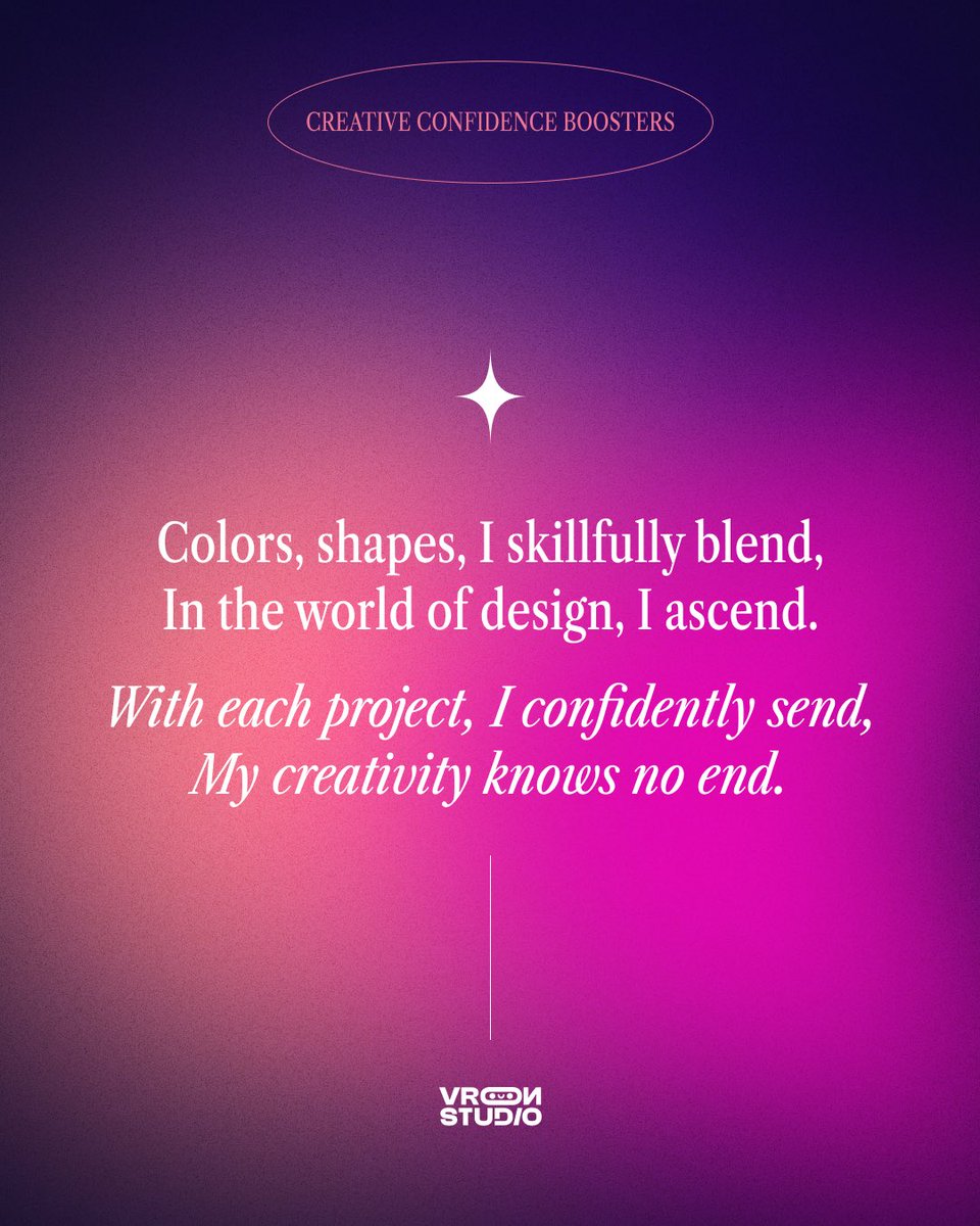 vroonstudio's tweet photo. To all my fellow designers out there, you're doing amazing work! ✨

— created using @figma 

#typography #reaffirmations #DesignInspiration #posterdesign #GraphicDesigner https://t.co/nYNgZZka2z