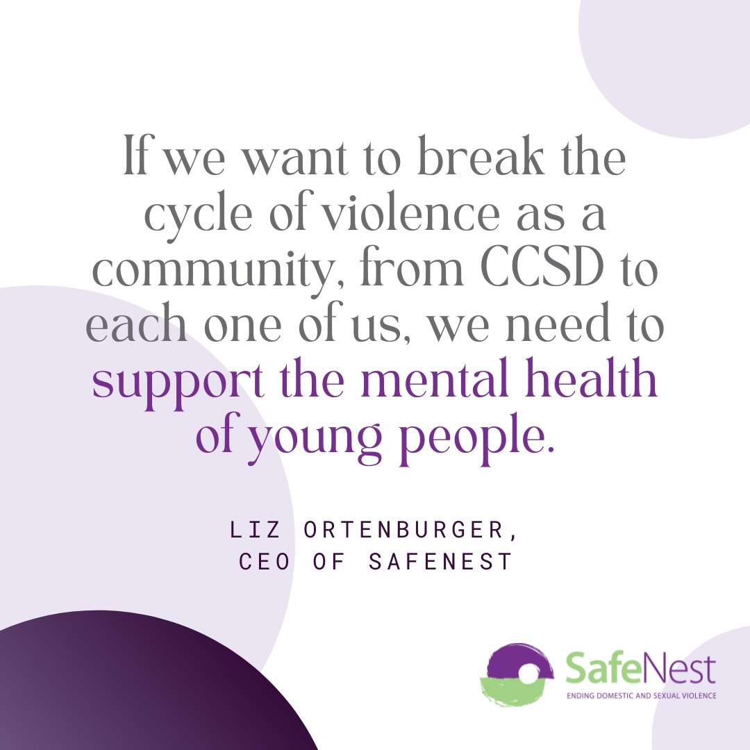 Ending domestic and sexual violence starts with supporting the mental health of young people most at risk of repeating the cycle. SafeNest CEO Liz Ortenburger discusses more in a Q&A with Mental Health Spectrum. Read more about it at safenest.org/news/ #youmatter