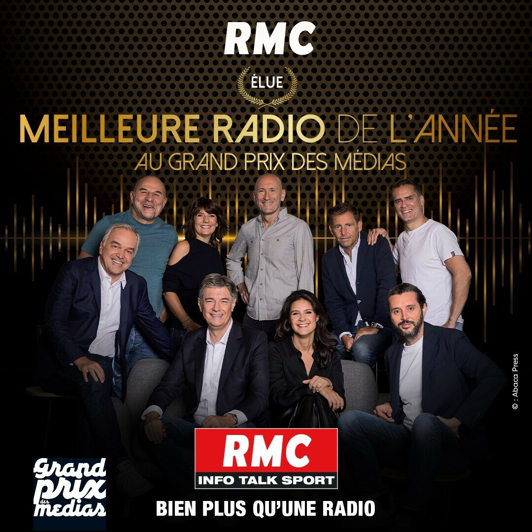 RMCInfo's tweet photo. 💫📻 Consécration pour RMC au GRAND PRIX DES MÉDIAS 2023

🏆🏆🏆 RMC reçoit 3 distinctions, dont le prix de la Meilleure station de radio.

🙏 Merci à tous. Rester simple, parler vrai, RMC a la volonté constante d’être à l’aplomb des grands sujets des préoccupations des Français. https://t.co/ExIztJdXds