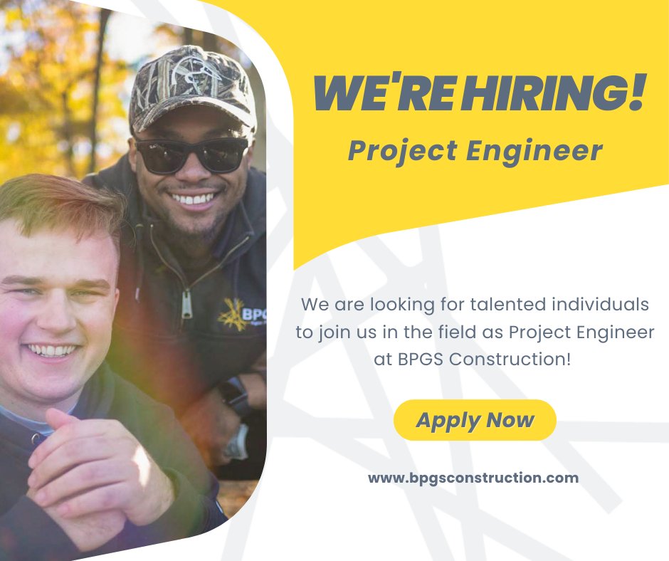 We're looking for talented individuals interested in being a Project Engineer at BPGS Construction!

Interested? Apply now! 🔗  bpgsconstrucion.com/careers