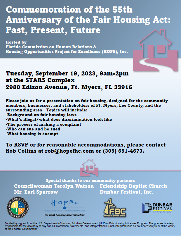 FLCommHumanRela's tweet photo. Don't miss out on this eye-opening event. We hope to see you there! #fairhousing #sunshinestate https://t.co/9bypgNMCNd