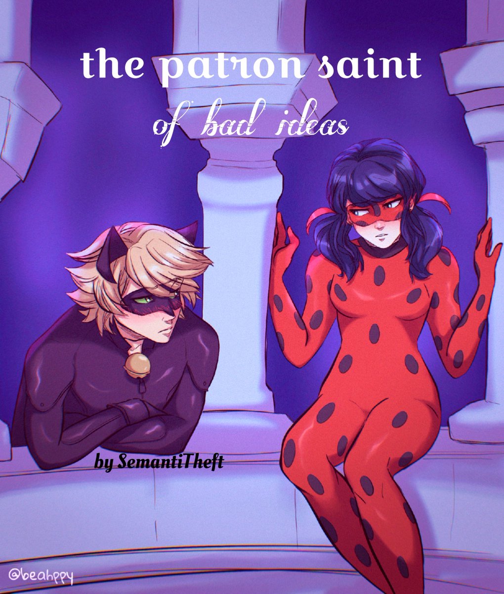 As ever, LOOOOOOOVE the art <a href="/beahppy/">bea alegre 🐻</a> did for the cover of one of my #MiraculousLadybug fics!