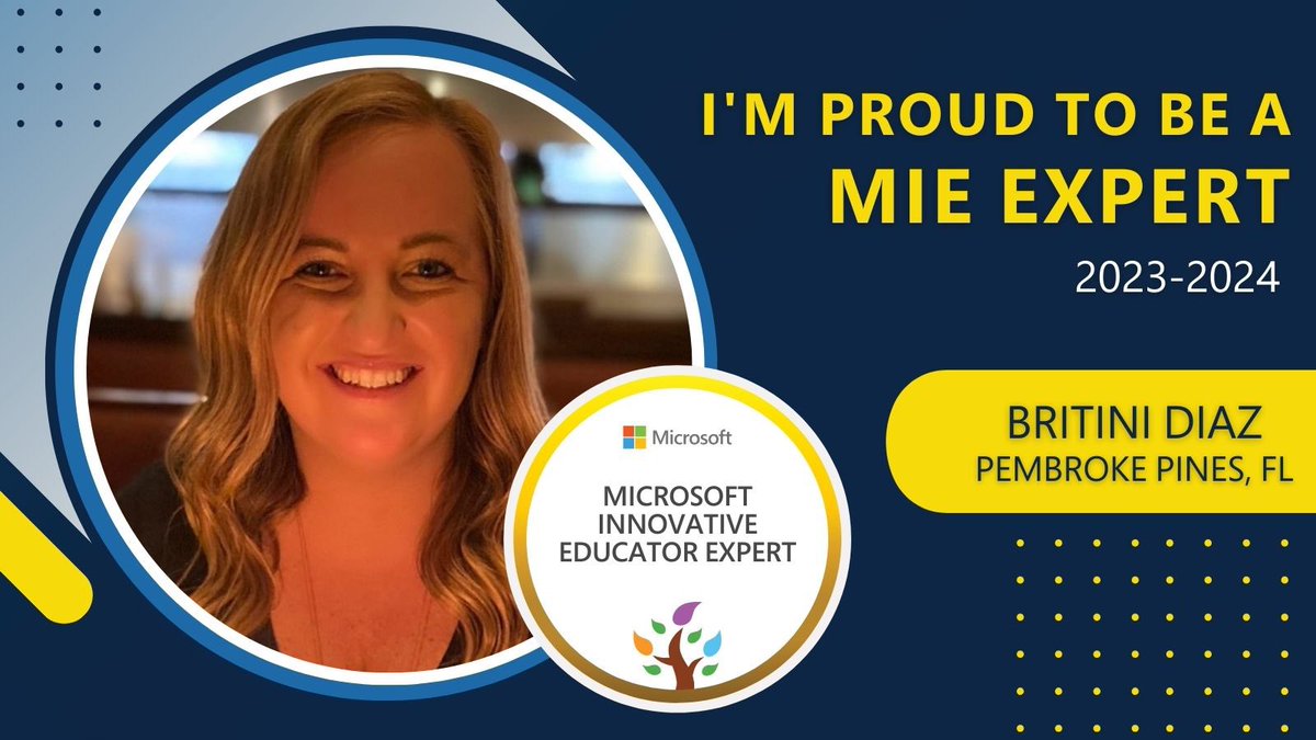 This year will be engaging and lots of fun! So excited to be selected as an MIE Expert for 2023-2024 #MicrosoftEdu #MIEExpert
