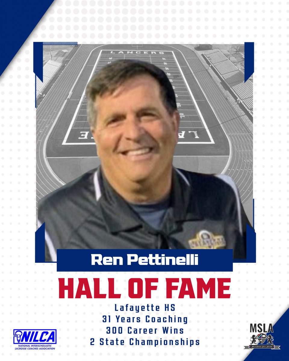 Missouri Lacrosse (@molacrosse) on Twitter photo CONGRATULATIONS to Ren Pettinelli on being inducted into the NILCA Hall of Fame!!👏🏻👏🏻👏🏻
Ren has been a staple in the STL lacrosse community for 31 years. He has over 300 wins as HC and been part of 2 State Championships. Well deserved honor for a fantastic leader!
<a href="/LHSLAX/">Lafayette Lax (STL)</a> CONGRATULATIONS to Ren Pettinelli on being inducted into the NILCA Hall of Fame!!👏🏻👏🏻👏🏻
Ren has been a staple in the STL lacrosse community for 31 years. He has over 300 wins as HC and been part of 2 State Championships. Well deserved honor for a fantastic leader!
<a href="/LHSLAX/">Lafayette Lax (STL)</a>