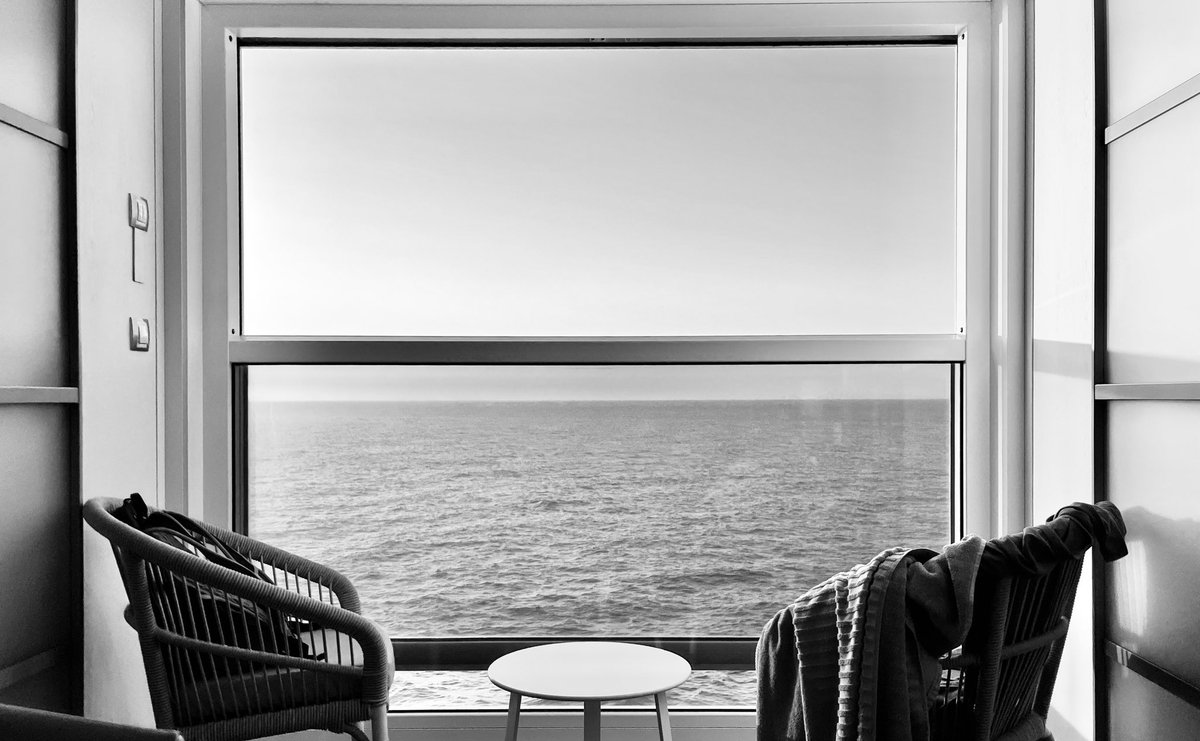 Open Window #celebrityedge #mediterranean #mediterraneansea #ocean #blackandwhite #monochrome