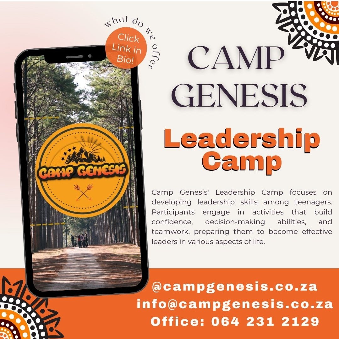 Campgenesis_sa's tweet photo. 🌟 Unlock Your Leadership Potential at Camp Genesis! 🌟

Are you a teenager looking to take your leadership skills to the next level? Join us at Camp Genesis' Leadership Camp for an unforgettable experience! https://t.co/0g9ipNZl8E