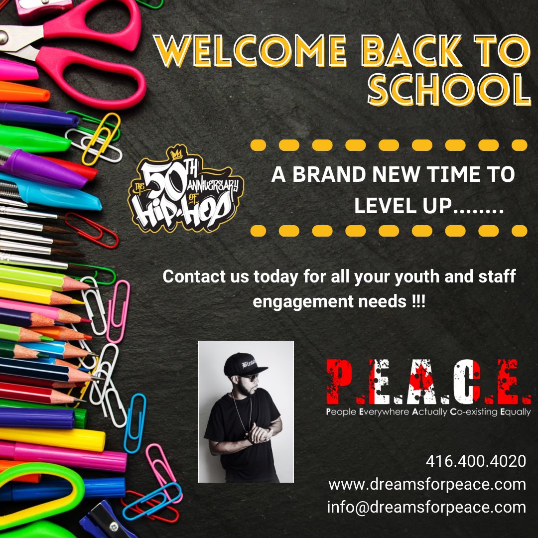 testamentpeace's tweet photo. Welcome back to a new start and new beginnings! Wishing all our staff and students a successful 2023/24 school season 🙏🏾@TCDSB @tdsb @DPCDSBSchools @PeelSchools @HCDSB @HaltonDSB @YRDSB @YCDSB @DDSBSchools @DurhamCatholic @PEACEuniversaL #PEACE #COMMUNITY #HipHop50 #UNITY #LOVE https://t.co/puAvPGI6m4