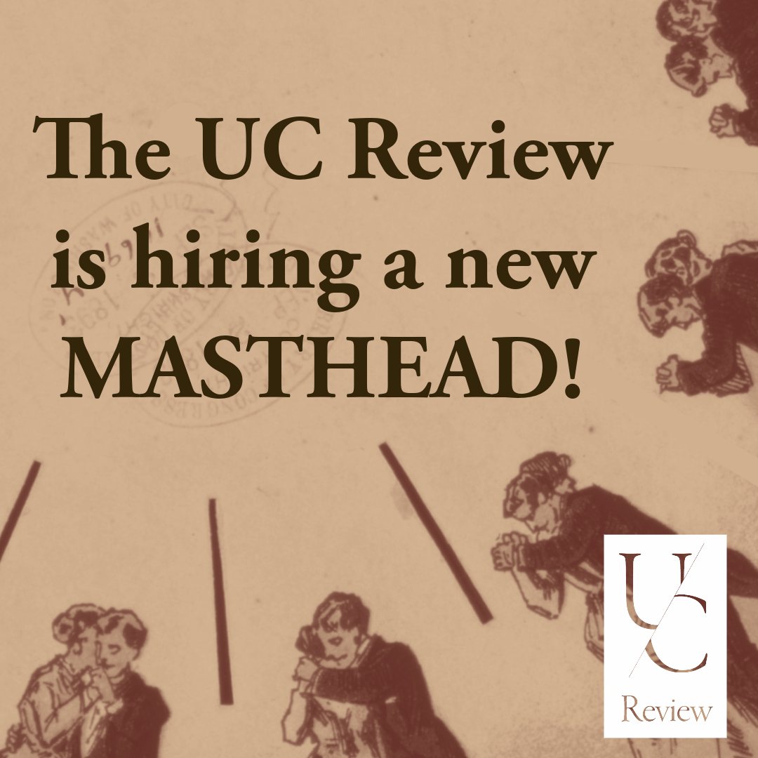 ucreview_'s tweet photo. HEY UC! 📣 The UC Review is now hiring our 2023-2024 masthead! 📣

Applications are open until 11:59 pm Sunday, SEPTEMBER 17! Link below. https://t.co/5A0nDOUWxY