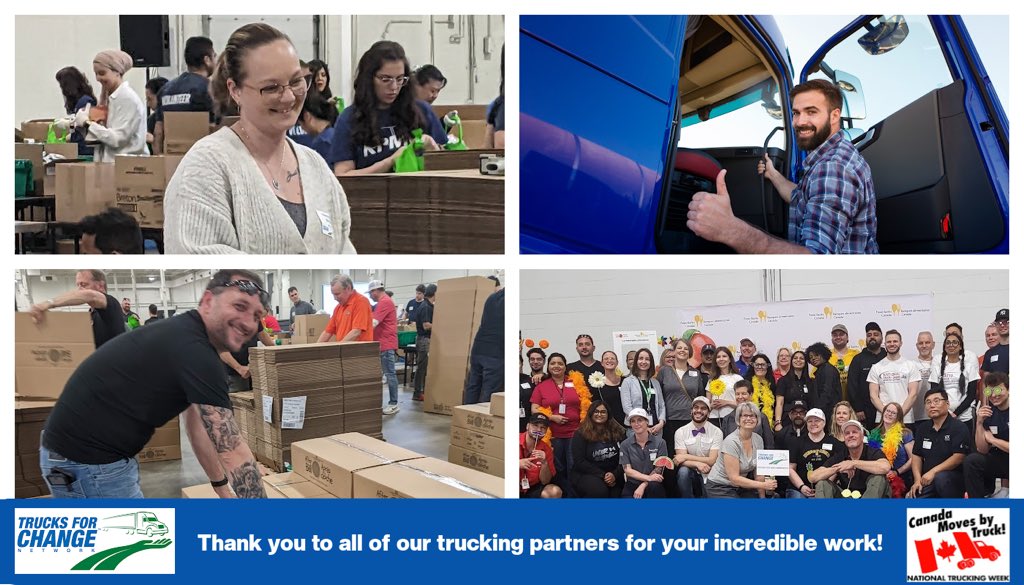 Happy National Trucking Week! Canadian trucking companies support communities across the country every day by volunteering and hauling for charities. Together we are changing the lives of Canadians in need. #Nationaltruckingweek