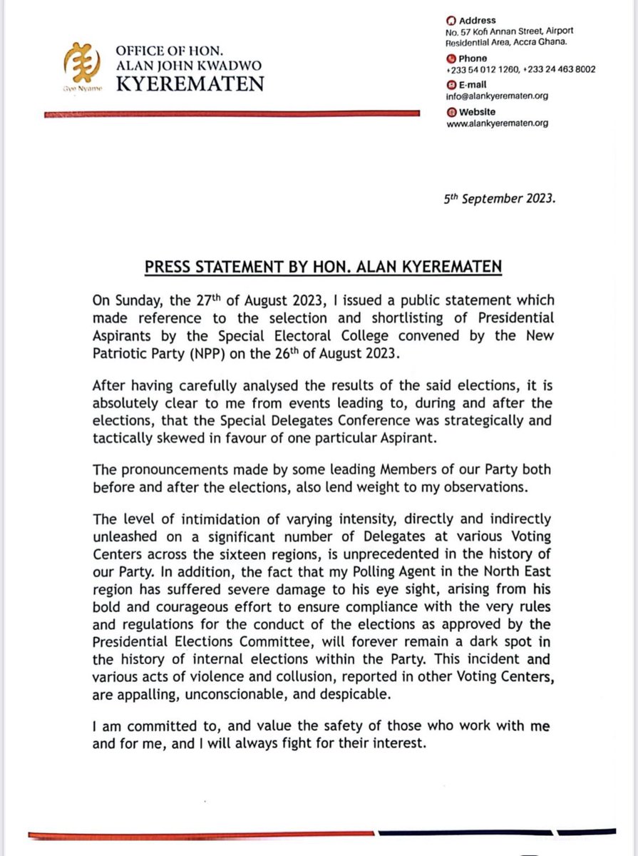 Everydaynewsgh's tweet photo. Alan Kyerematen on withdrawing from
The NPP Flagbearership Race
Kennedy Agyapong / Bawumia / Cristiano Ronaldo / Lionel Messi / Portugal / Argentina/ New Patriotic Party / Goaso Krontiene / Zendaya / Eddie NKETIAH / Showdown/
#ECOWASIsWorking / Golden Boy / Falz / Cecilia Dapaah / Lampard/ Peter Obi