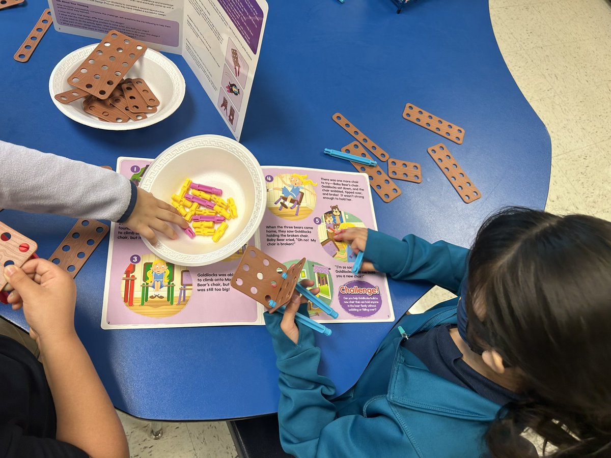 FrisonJaclyn's tweet photo. First grade is taking good notes about fairytale elements and enjoying some problem solving time via fairytale related STEM challenges!! @CMSoto_Leaders #TAG https://t.co/kwj9ww5Flo