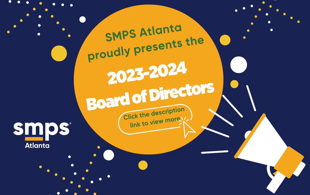 SMPS Atlanta is proud to announce our 2023-2024 Board of Directors! We are already hard at work planning another eventful and successful year for our members and community. Click here to read more about each one of our board members: smpsatl.org/articles/232   #SMPSATL #BOD