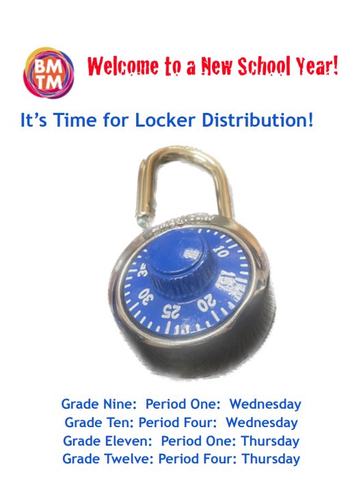 What was that combination again?  Locker distribution September 6-7