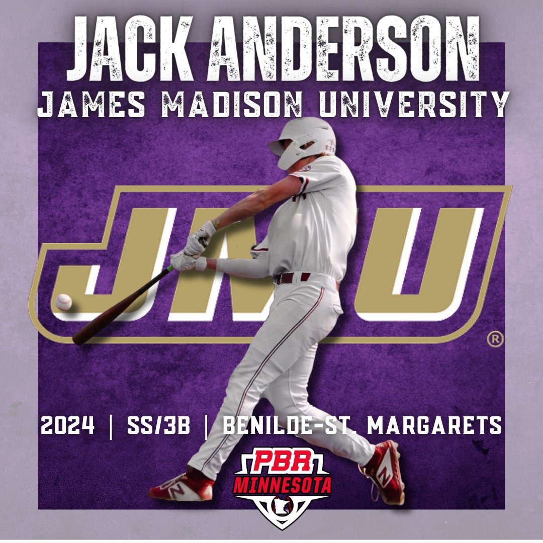 Prep Baseball Minnesota (@prepbaseballmn) on Twitter photo ๐๐๐จ๐ฆ๐ฆ๐ข๐ญ๐ฆ๐๐ง๐ญ ๐๐๐ญ๐๐ก๐
Jack Anderson (2024, SS, <a href="/BSMBaseball/">BSM Baseball</a>) commits to James Madison University.
Ranked 2๏ธโฃ9๏ธโฃth in the class of 2024.
๐ค loom.ly/D5EWHb0
<a href="/jackanderson_14/">Jack Anderson</a> x <a href="/JMUBaseball/">JMU Baseball</a> ๐๐๐จ๐ฆ๐ฆ๐ข๐ญ๐ฆ๐๐ง๐ญ ๐๐๐ญ๐๐ก๐
Jack Anderson (2024, SS, <a href="/BSMBaseball/">BSM Baseball</a>) commits to James Madison University.
Ranked 2๏ธโฃ9๏ธโฃth in the class of 2024.
๐ค loom.ly/D5EWHb0
<a href="/jackanderson_14/">Jack Anderson</a> x <a href="/JMUBaseball/">JMU Baseball</a>