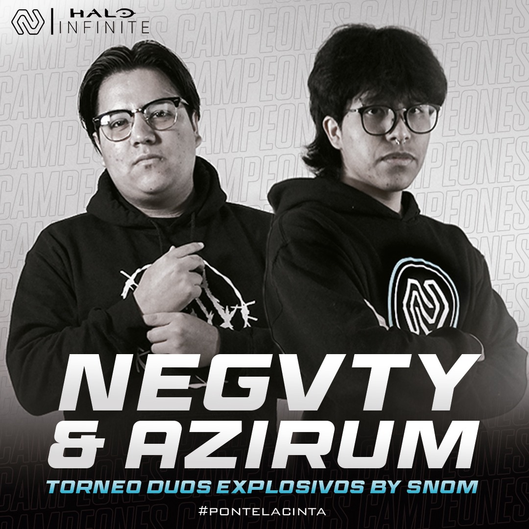 💡 ¿Ya te enteraste? ⏐ Halo Infinite CINTANEGRA

Nuestros jugadores @Neggvty &amp; <a href="/azirum_/">Azirum 🥋 Cintanegra</a> lograron coronarse campeones en el torneo de Dúos Explosivos organizado por <a href="/la_snom/">SNOM</a> 🏆💥 

También nuestros jugadores <a href="/V_iDARKILLER/">CN DARKILLER</a> &amp; <a href="/iBlue_Snip3z/">Josue Fonrouge</a> obtuvieron su bien merecido lugar en el