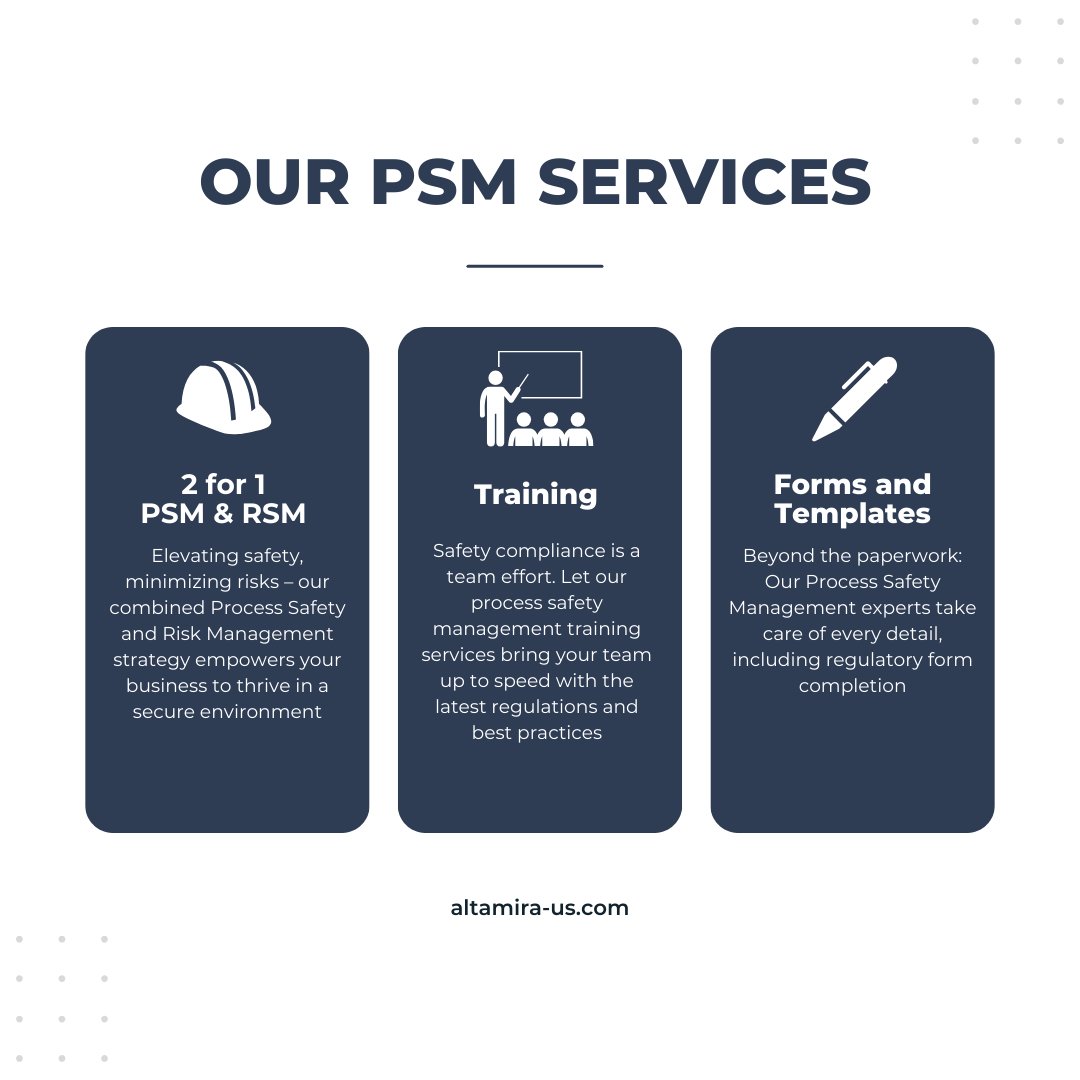 altamira_us's tweet photo. Behind every successful operation lies a strong foundation of safety. Let us be your competitive advantage in PSM. Visit https://t.co/XccsGDAF5i to learn more. #PSM #Safety #Altamira https://t.co/OG1eXmnK0P