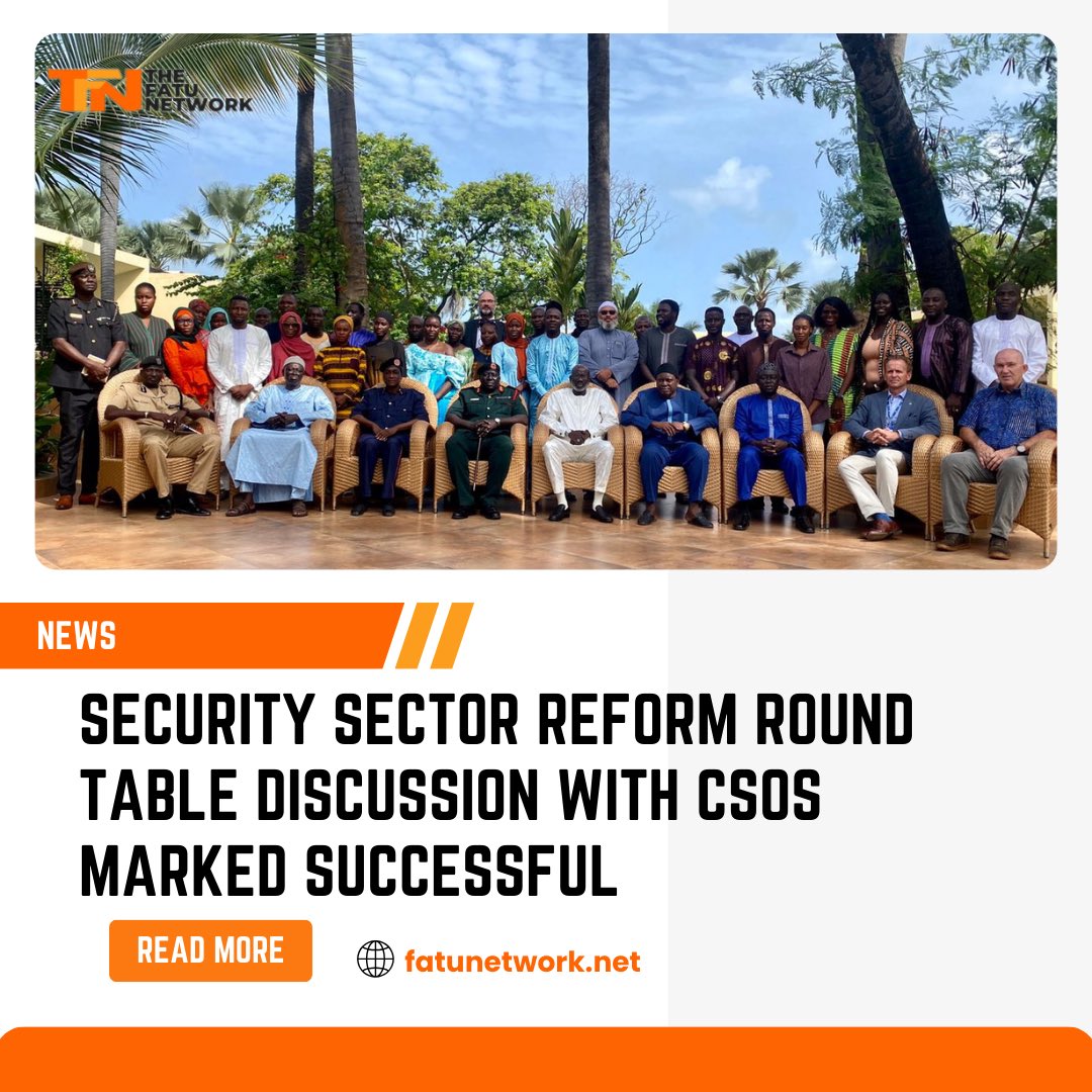 The Fatu Network (@fatunetwork) on Twitter photo Security Sector Reform Round Table Discussion with CSOs Marked Successful
The Office of National Security (ONS), with the support of the Center for Research and Policy Development (<a href="/CRPDgm/">Center for Research and Policy Development</a>), organized a successful roundtable discussion with Civil Society Organizations (CSOs) on Security Sector Reform Round Table Discussion with CSOs Marked Successful
The Office of National Security (ONS), with the support of the Center for Research and Policy Development (<a href="/CRPDgm/">Center for Research and Policy Development</a>), organized a successful roundtable discussion with Civil Society Organizations (CSOs) on