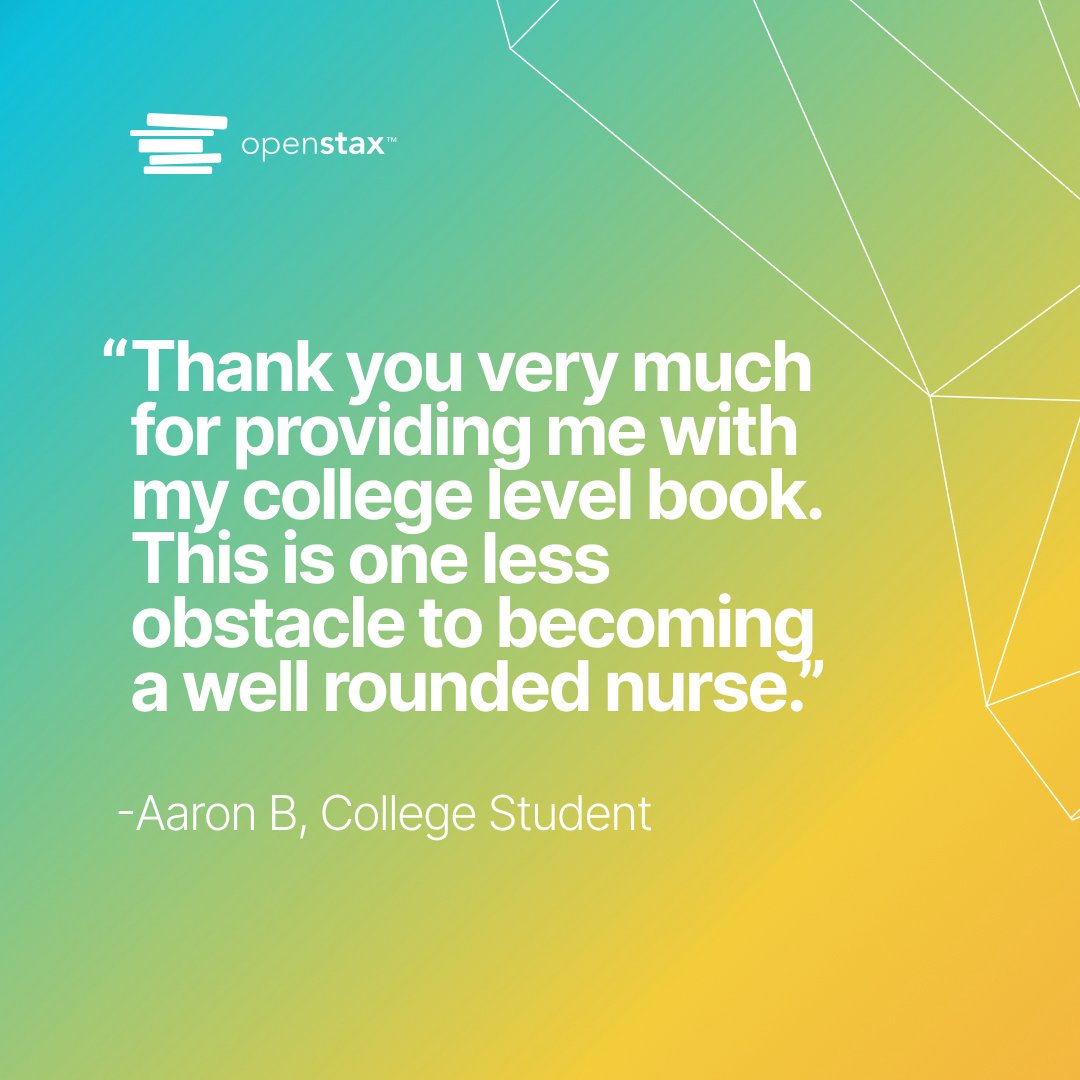 Coming soon... a totally free online 8-textbook #nursing series! This is yet another step forward to increasing access to education for everyone. A one-time $25 gift can help us continue making an impact for learners like Aaron. 

riceconnect.rice.edu/donation/suppo…