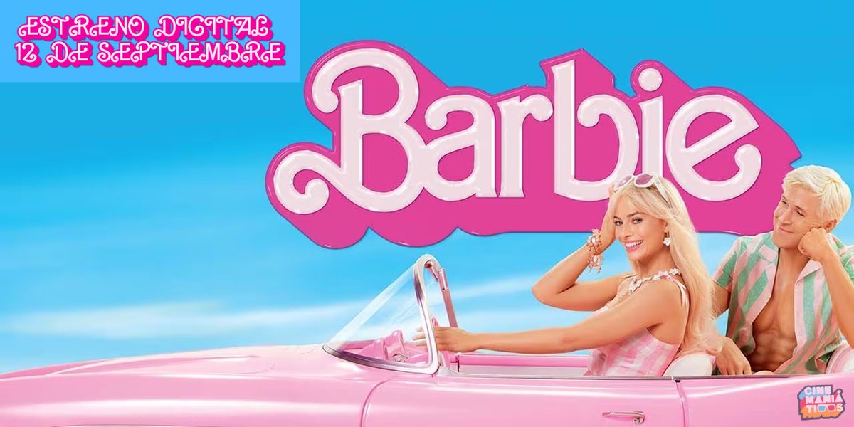 Cinemaniaticos1's tweet photo. Cinéfilos!! Finalmente #WarnerBros nos dice que este 12 de septiembre será el día en que #Barbie, llegué para renta y compra a las plataformas digitales. 💸😍

+Info: https://t.co/HWeIlI4DCN 👈🔥
¿Qué les parece? #BarbieDigital #InvitadoWB #WarnerBros #Barbie https://t.co/jc0X0sWsC1