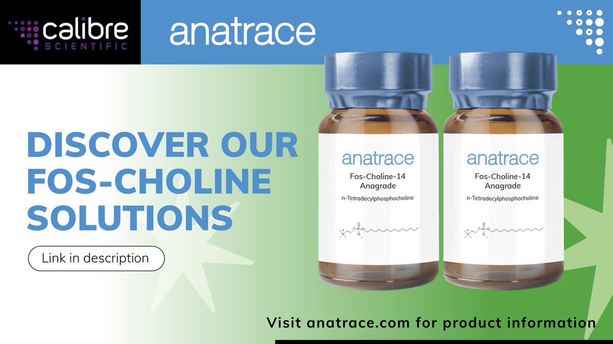 Anatrace Products, A Calibre Scientific Company (@anatraceprods) on Twitter photo Discover Anatrace’s Fos-Choline Detergents for your lab work! 🔬
Our innovative solutions offer a range of modified derivatives to elevate your lab workflow to the next level.
Learn more about our range of Fos-Choline at hubs.ly/Q021cdmB0
#proteinresearch #detergents Discover Anatrace’s Fos-Choline Detergents for your lab work! 🔬
Our innovative solutions offer a range of modified derivatives to elevate your lab workflow to the next level.
Learn more about our range of Fos-Choline at hubs.ly/Q021cdmB0
#proteinresearch #detergents