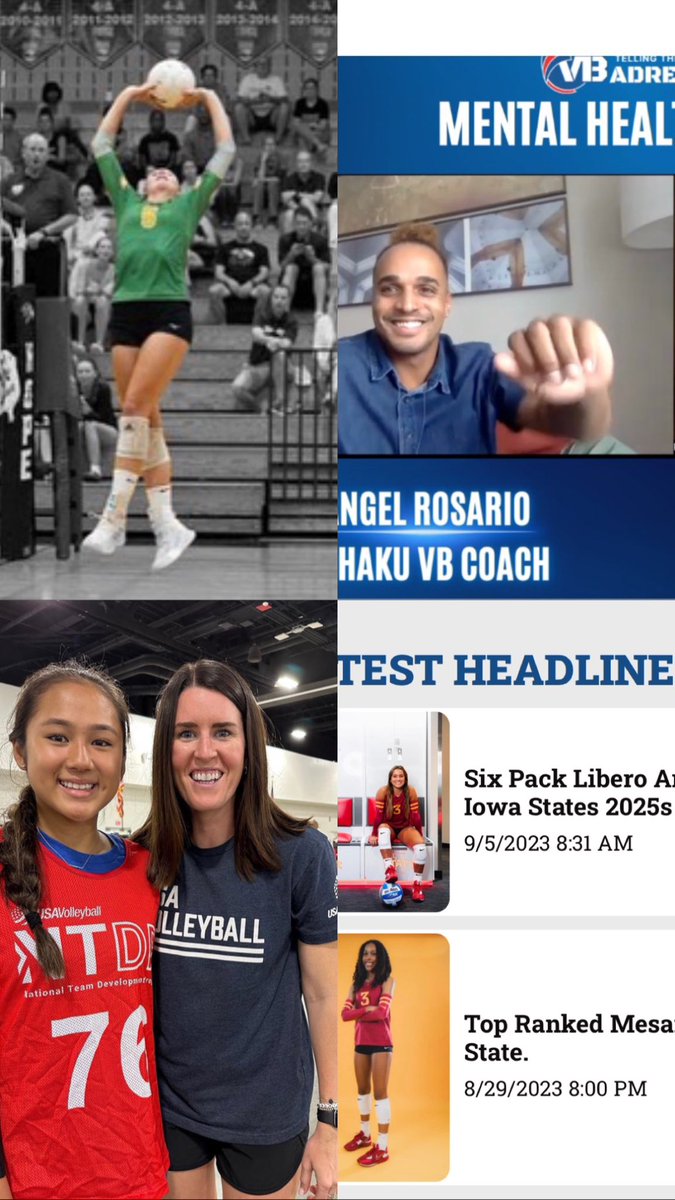 VBAdrenaline's tweet photo. Lots of new, diverse content up now at https://t.co/Mc0wWC8SgV interviews w 2 of the top Setters in 2026 Genevieve Harris @MVictoriano2026 new episode of #MentalHealthMinutes and some new headlines w a @CycloneVB feel. https://t.co/eGEAMVDSA9