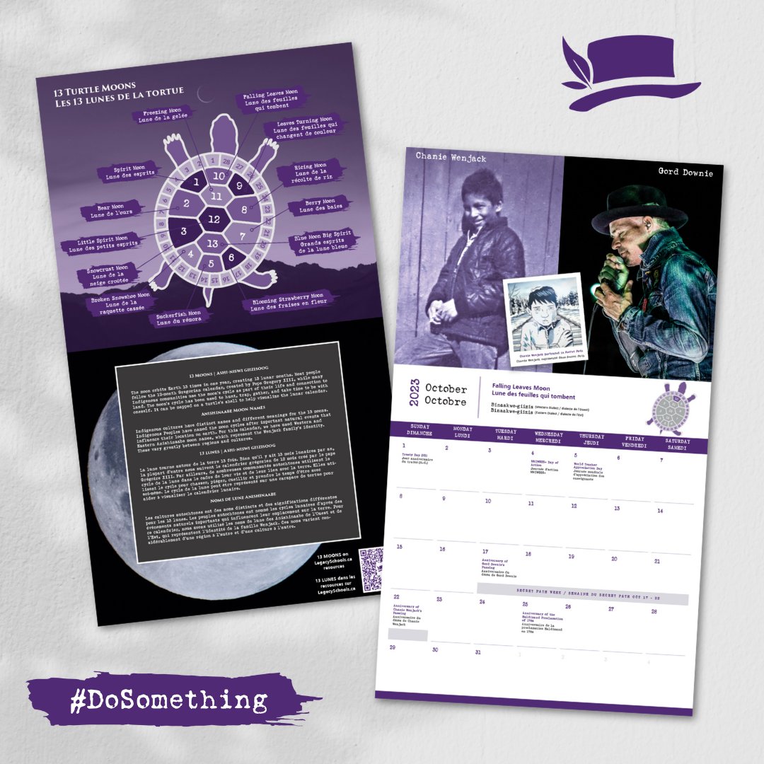 downiewenjack's tweet image. Are you an educator or youth group leader not yet signed up for the FREE Legacy Schools program? 

Included in your tool kit is the 13 Turtle Moons calendar highlighting Indigenous days of importance 

Register at downiewenjack.ca/our-work/legac…