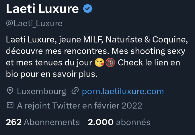 Merci &agrave; vous.   Vous &ecirc;tes maintenant 2000 abonn&eacute;s &agrave; mon profil 😘  #laetiluxure #laeti_luxure #2000merci<a href="/tag/laetiluxure"class="tags"><span>#laetiluxure</span></a><a href="/tag/laeti_luxure"class="tags"><span>#laeti_luxure</span></a><a href="/tag/2000merci"class="tags"><span>#2000merci</span></a>