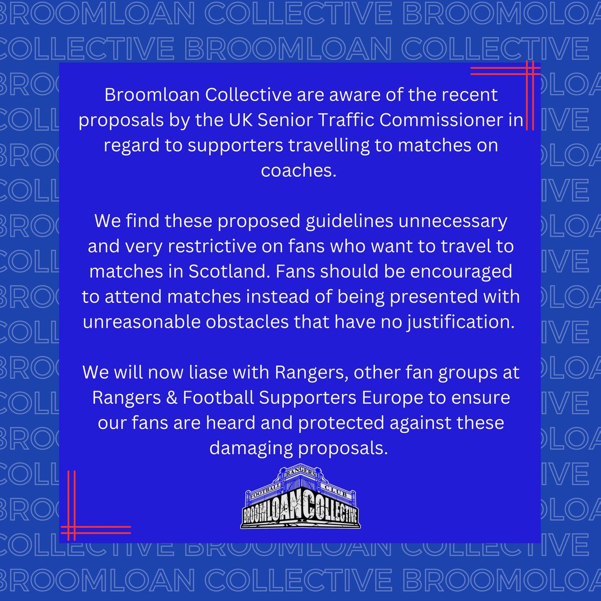 Broomloan Collective statement regarding UK Traffic Commissioners recent guideline proposals