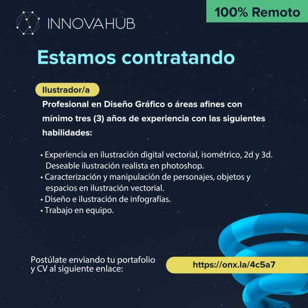 InnovaHubCol's tweet image. No olvides postular accediendo al enlace onx.la/4c5a7 

Nuestro equipo es 100% remoto.
¡Te esperamos!

#TrabajoSiHay #ofertalaboral #empleo #trabajoremoto #ilustrador #ilustradora #diseñador #diseñadora #diseño